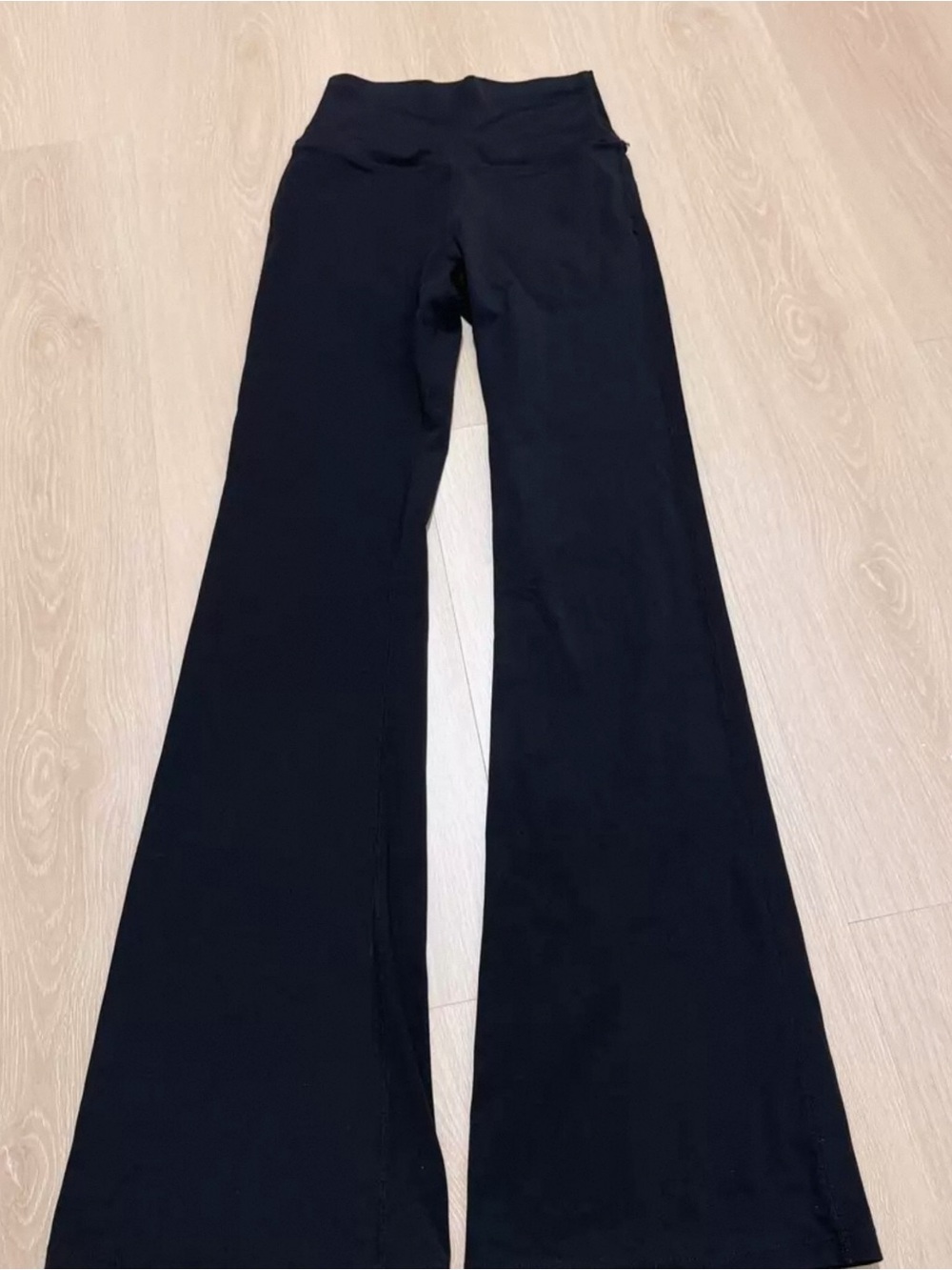 Black Boot Cut Women's Pants - Flared Waistband